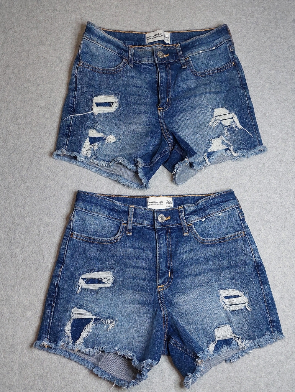 Lot Of 2 Abercrombie Kids High Rise Relaxed Shorts Girls Size 13/14 Regular